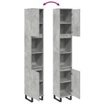 vidaXL Armoire de salle de bain gris béton 30x30x190 cm
