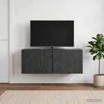 vidaXL Meuble TV mural 78 5 x 41 x 30 cm Noir Bois d'ingénierie