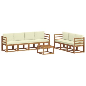 vidaXL Ensemble de canapés d'extérieur 8 pc Naturel et Crème