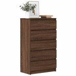 vidaXL Commode Chêne marron 60x36x103 cm Bois d'ingénierie