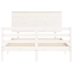 vidaXL Cadre de lit avec tête de lit blanc 120x200 cm bois massif