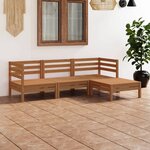 vidaXL Salon de jardin 4 Pièces Bois de pin massif Marron miel