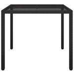 vidaXL Table de jardin pour repas Noir 90 x 90 x 75 cm Poly rotin