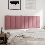 vidaXL Coussin de tête de lit Hanko rose 120 cm velours
