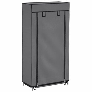 vidaXL Armoire à chaussures avec housse Gris 58x28x106 cm Tissu