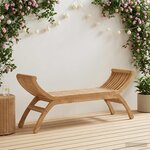 vidaXL Banc de jardin 2 -Seater 126 cm Bois de teck massif Naturel