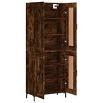 vidaXL Buffet haut Chêne fumé 69 5x34x180 cm Bois d'ingénierie