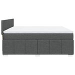 vidaXL Sommier à lattes de lit avec matelas Gris foncé 200x200cm Tissu