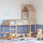 vidaXL Lit superposé avec échelle et toit sans matelas 90x190 cm