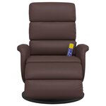 vidaXL Fauteuil inclinable de massage repose-pieds marron similicuir