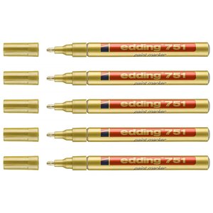 Marqueur Peinture 751 Or Pointe Ronde 1-2 mm x 5 EDDING