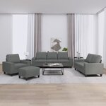 vidaXL Ensemble de canapés 4 Pièces gris foncé tissu