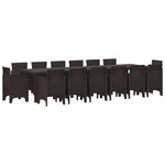 vidaXL Ensemble de salle à manger pour jardin 15 Pièces Marron