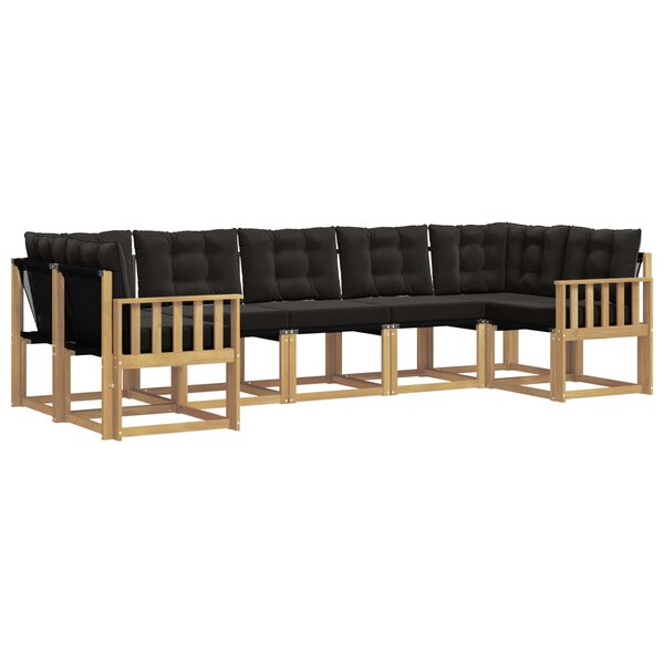 vidaXL Ensemble de canapés d'extérieur 7 pc Blanc et noir