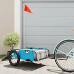 vidaXL Remorque de vélo bleu tissu oxford et fer