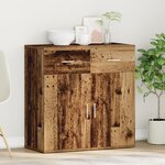 vidaXL Buffet avec tiroir Vieux bois 79 x 38 x 80 cm Bois d'ingénierie