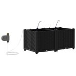 vidaXL Cache-pot de jardin 2 Pièces Noir Acier