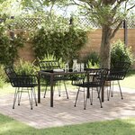 vidaXL Ensemble de salle à manger pour jardin 5 Pièces Noir Poly rotin