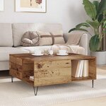 vidaXL Table basse Bois ancien 80 x 80 x 36 5 cm Bois d'ingénierie