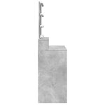 vidaXL Coiffeuse avec LED gris béton 80x41x144 5 cm