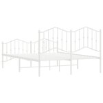 vidaXL Cadre de lit métal avec tête de lit/pied de lit blanc 140x190cm