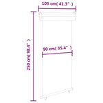 vidaXL Auvent latéral de balcon 105x250 cm Marron