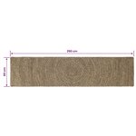 vidaXL Tapis de surface Naturel et noir 60 x 250 cm Jute