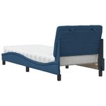 vidaXL Lit avec matelas bleu 90x200 cm tissu