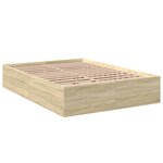 vidaXL Cadre de lit chêne sonoma 135x190 cm bois d'ingénierie