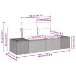 vidaXL Ensemble de canapé de jardin de 6 pièces avec coussins en Poly Rattan noir