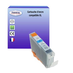 Cartouche compatible avec Canon Pixma MP510 MP520, MP 530, MP600, MP600R, MP610 remplace Canon CLI-8 Cyan- T3AZUR