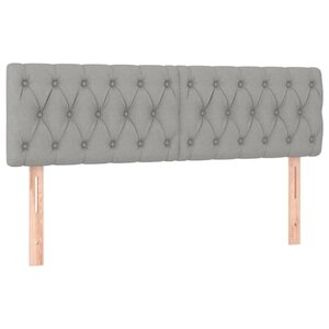 vidaXL Têtes de lit 2 Pièces Gris clair 80x7x78/88 cm Tissu
