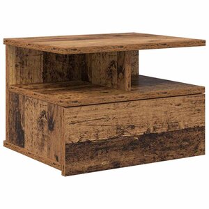 vidaXL Table de nuit flottante avec tiroir Bois ancien 40 x 31 x 28 cm