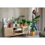 3 pots de fleur ronds Ø 14 x 13 1  Ø 16 x 15 3  Ø 19 x 17 6 cm - Lila et Blanc