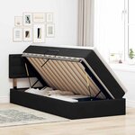 vidaXL Lit de Rangement avec matelas Noir 90 x 190 cm Velours