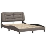 vidaXL Cadre de lit sans matelas Hvar taupe 140x190 cm tissu