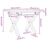 vidaXL Table basse cadre en X 40x40x35 cm bois de pin massif et fonte