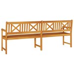vidaXL Banc de jardin 220x56x90 cm en bois massif d'acacia