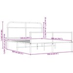vidaXL Cadre de lit en métal sans matelas chêne marron 150x200 cm