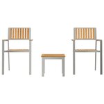 Ensemble de repas de jardin vidaXL 3 pièces en bois massif teck