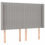 vidaXL Tête de lit à LED Gris clair 147x16x118/128 cm Tissu