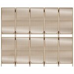 vidaXL Cloison de séparation 5 panneaux beige résine tressée