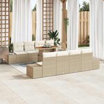 vidaXL Ensemble de salle à manger pour jardin 9 Pièces Beige et crème