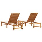 vidaXL Transat 3 Pièces Marron 35 x 35 x 34cm Bois d'acacia massif