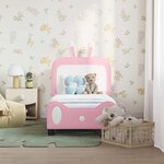 vidaXL Cadre de lit pour tout-petit avec tête de lit Rose 70 x 140 cm