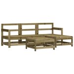 vidaXL Salon de jardin 5 Pièces bois de pin imprégné