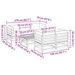 vidaXL Salon de jardin 6 Pièces avec coussins cire marron bois pin massif