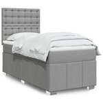vidaXL Sommier à lattes de lit avec matelas Gris clair 100x200cm Tissu