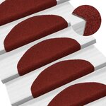 vidaXL Tapis autoadhésifs de marches 5 Pièces Rouge 65x21x4 cm Aiguilleté