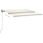 vidaXL Auvent manuel rétractable avec LED 450x350 cm Crème